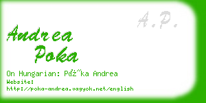 andrea poka business card